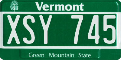 VT license plate XSY745