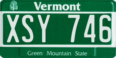 VT license plate XSY746