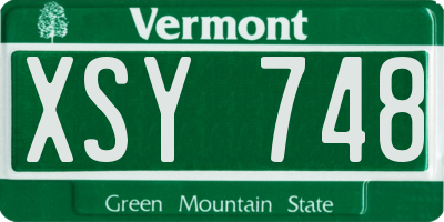 VT license plate XSY748