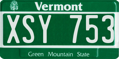VT license plate XSY753