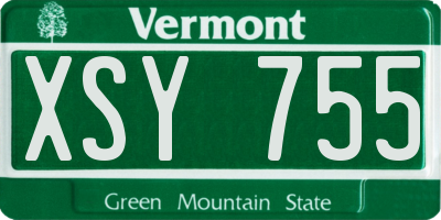VT license plate XSY755