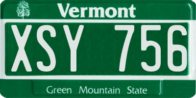 VT license plate XSY756