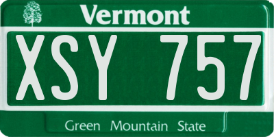 VT license plate XSY757