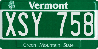 VT license plate XSY758