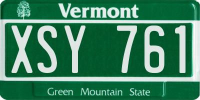 VT license plate XSY761