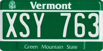 VT license plate XSY763