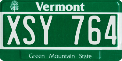 VT license plate XSY764