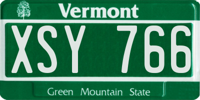 VT license plate XSY766