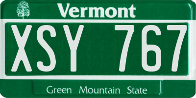 VT license plate XSY767