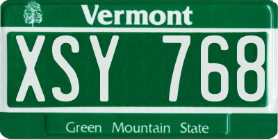 VT license plate XSY768