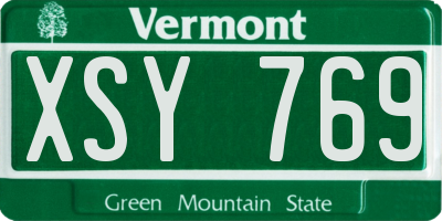 VT license plate XSY769