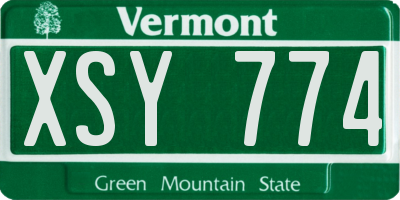 VT license plate XSY774