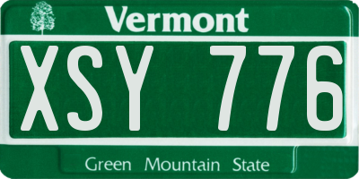 VT license plate XSY776