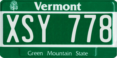 VT license plate XSY778