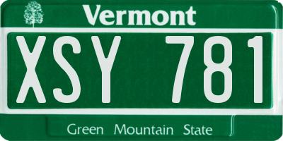 VT license plate XSY781
