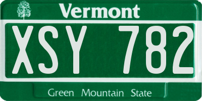 VT license plate XSY782