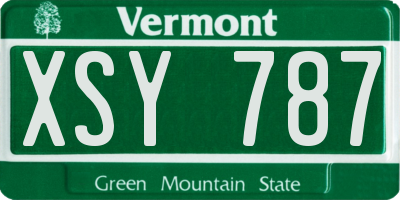 VT license plate XSY787
