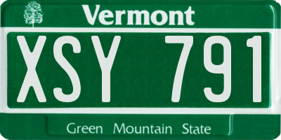 VT license plate XSY791