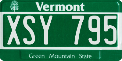 VT license plate XSY795