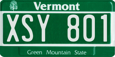 VT license plate XSY801