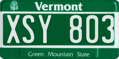 VT license plate XSY803