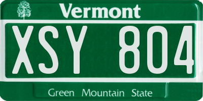 VT license plate XSY804