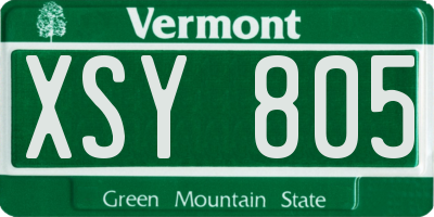 VT license plate XSY805