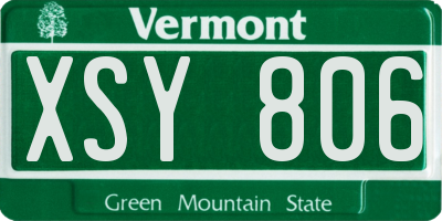 VT license plate XSY806