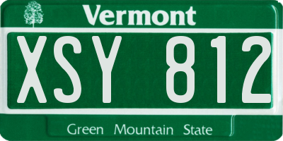 VT license plate XSY812