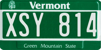 VT license plate XSY814