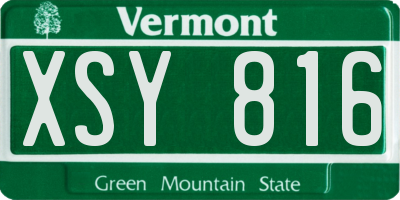 VT license plate XSY816