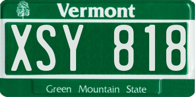 VT license plate XSY818