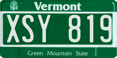 VT license plate XSY819