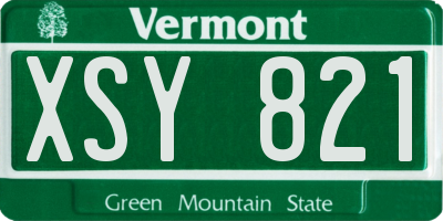 VT license plate XSY821