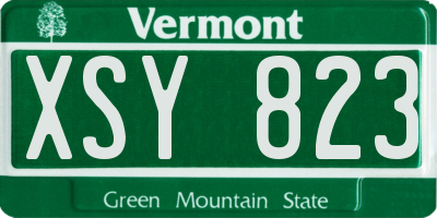VT license plate XSY823