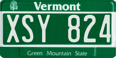 VT license plate XSY824