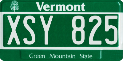 VT license plate XSY825