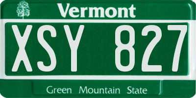 VT license plate XSY827