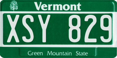 VT license plate XSY829