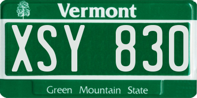 VT license plate XSY830