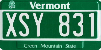 VT license plate XSY831