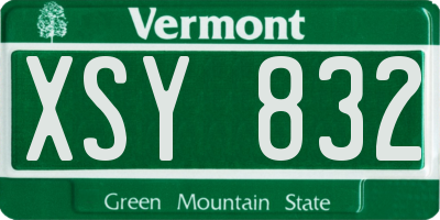 VT license plate XSY832