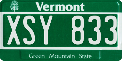 VT license plate XSY833