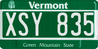 VT license plate XSY835