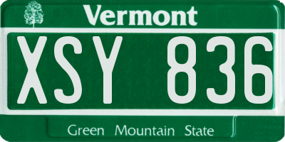 VT license plate XSY836