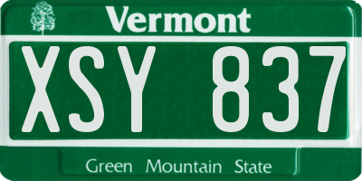 VT license plate XSY837