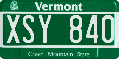 VT license plate XSY840