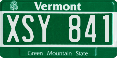 VT license plate XSY841