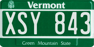 VT license plate XSY843