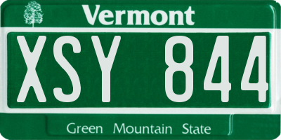 VT license plate XSY844